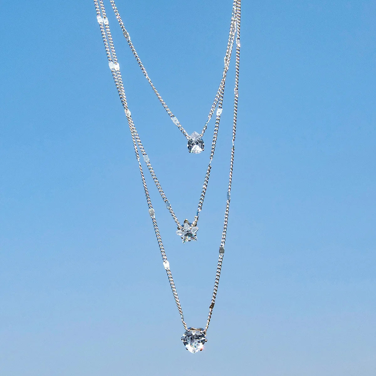 Triple Layered Women Pendant Necklace