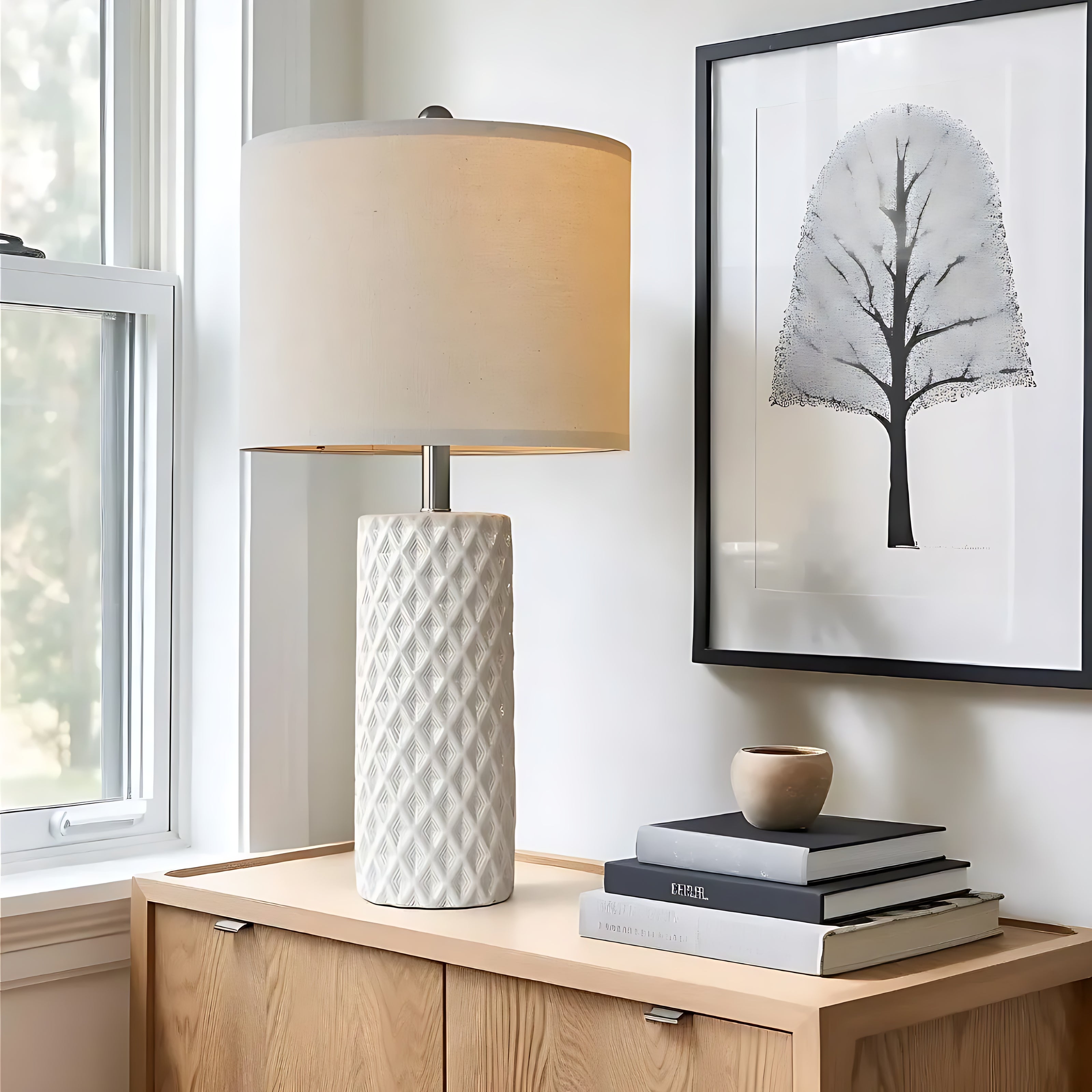 Modern Ceramic Table Lamp Set of 2 / Ruchi