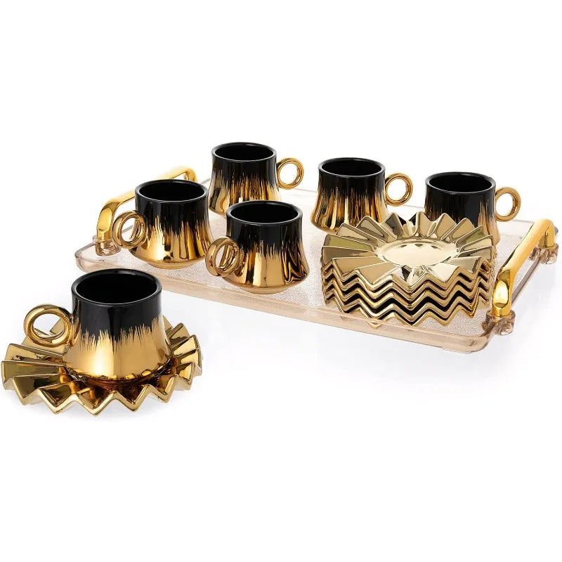 6 Pcs Ceramic Cup & Saucer Set / Ruchi