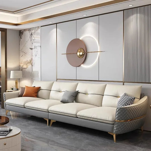 Elegant 4 Seater Leather Sofa / Ruchi