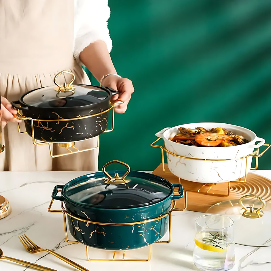 Marble Pattern Ceramic Serveware / Ruchi
