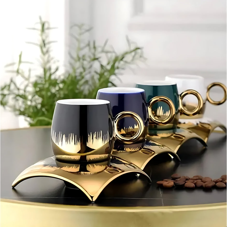 6 Pcs Ceramic Cup & Saucer Set / Ruchi
