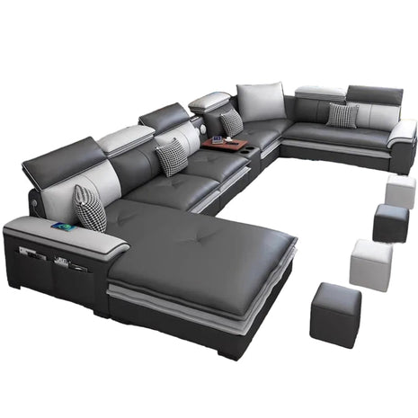 Relaxing U-Shaped Leather Sectional Sofa / Ruchi