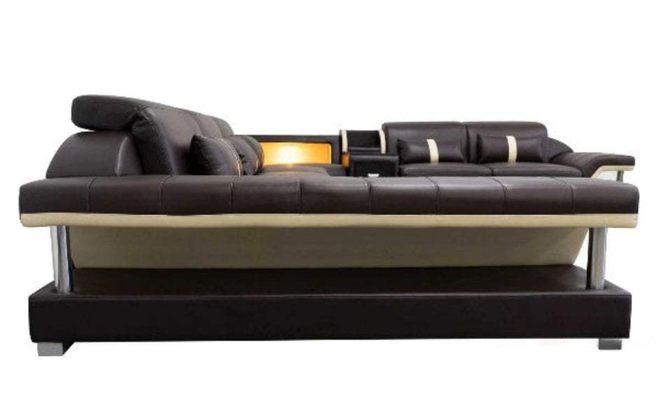 Glamorous LED Sectional Leather Sofa
