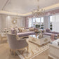 Europian Button-tuffted Fabric Sofa Set / Ruchi