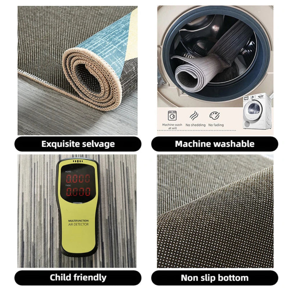 Non-Slip Polyester Long Hallway Runner Rug / Ruchi