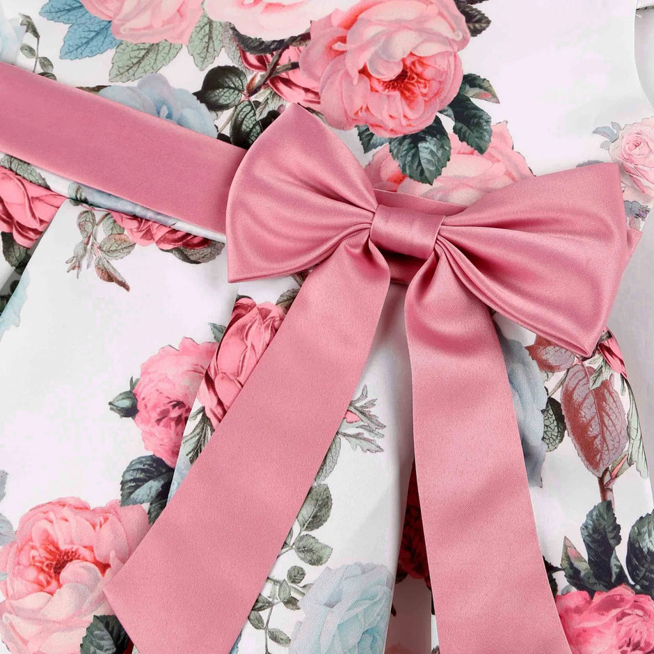 Sleeveless Floral Design Polyester Girl Kids Dress