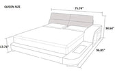 Modern LED Platform Leather Bed