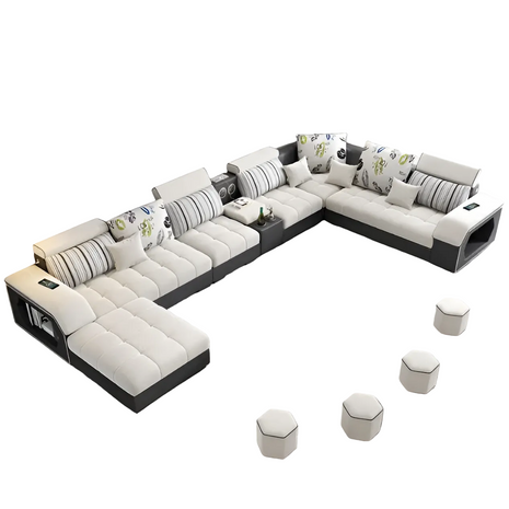 Modern Multifunctional Fabric Sectional Sofa