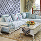 European L-Shape Fabric and Leather Sectional Sofa / Ruchi