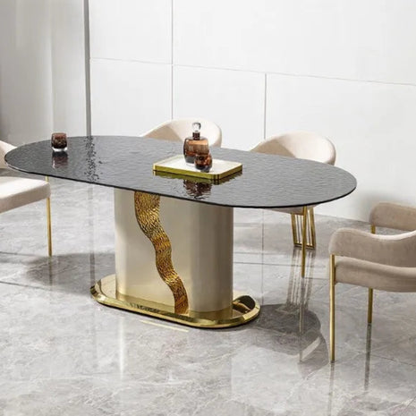 Glass Top Dining Table Set With 6 Chairs / Ruchi 