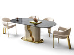 Glass Top Dining Table Set With 6 Chairs / Ruchi