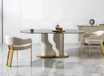 Glass Top Dining Table Set With 6 Chairs / Ruchi