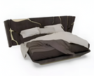 Golden Metallic Veins Design Velvet Bed