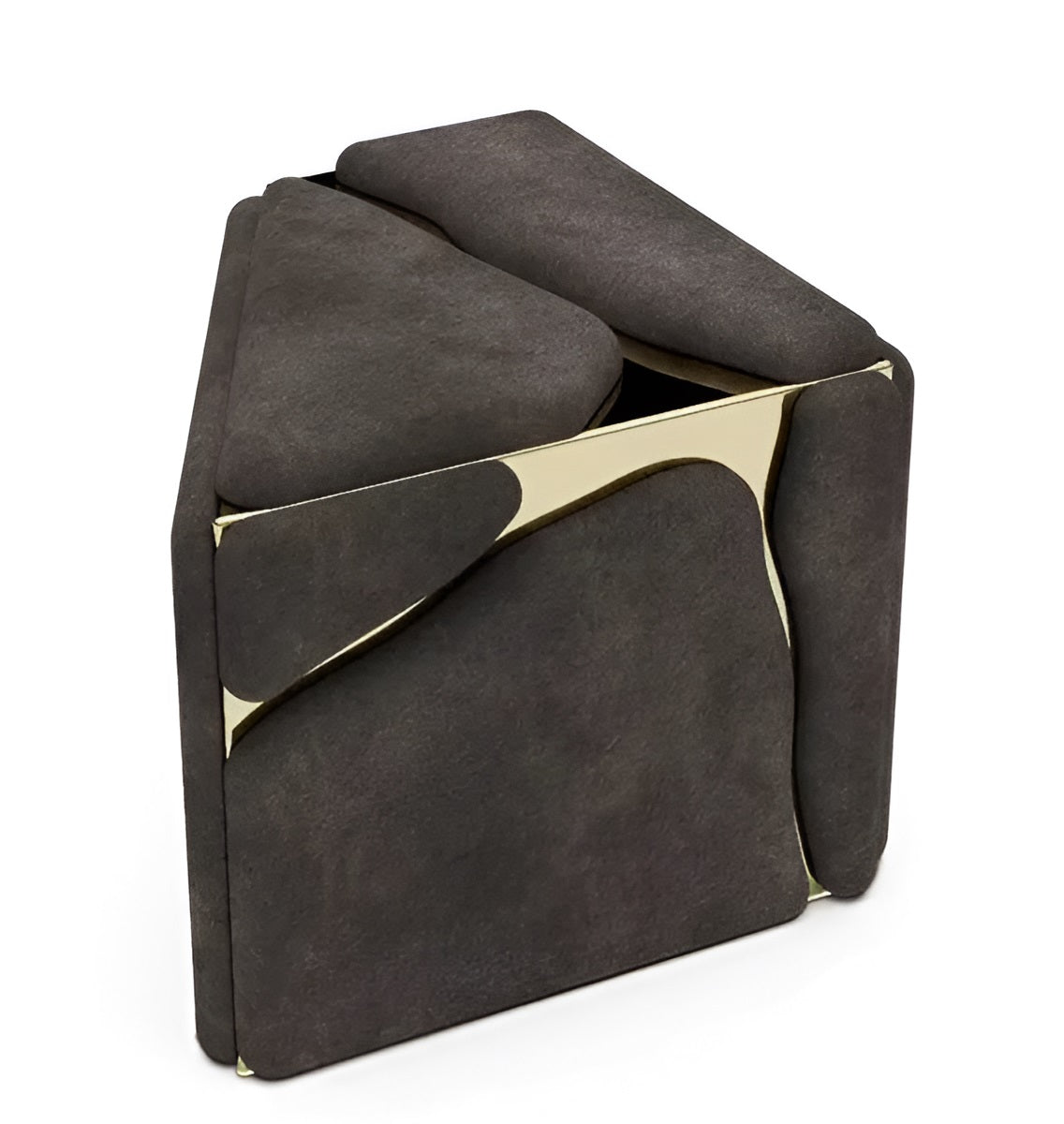 Golden Metallic Veins Design Velvet Bed / Ruchi