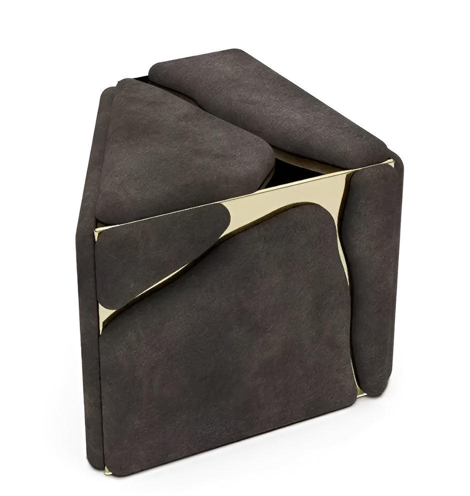 Golden Metallic Veins Design Velvet Bed / Ruchi