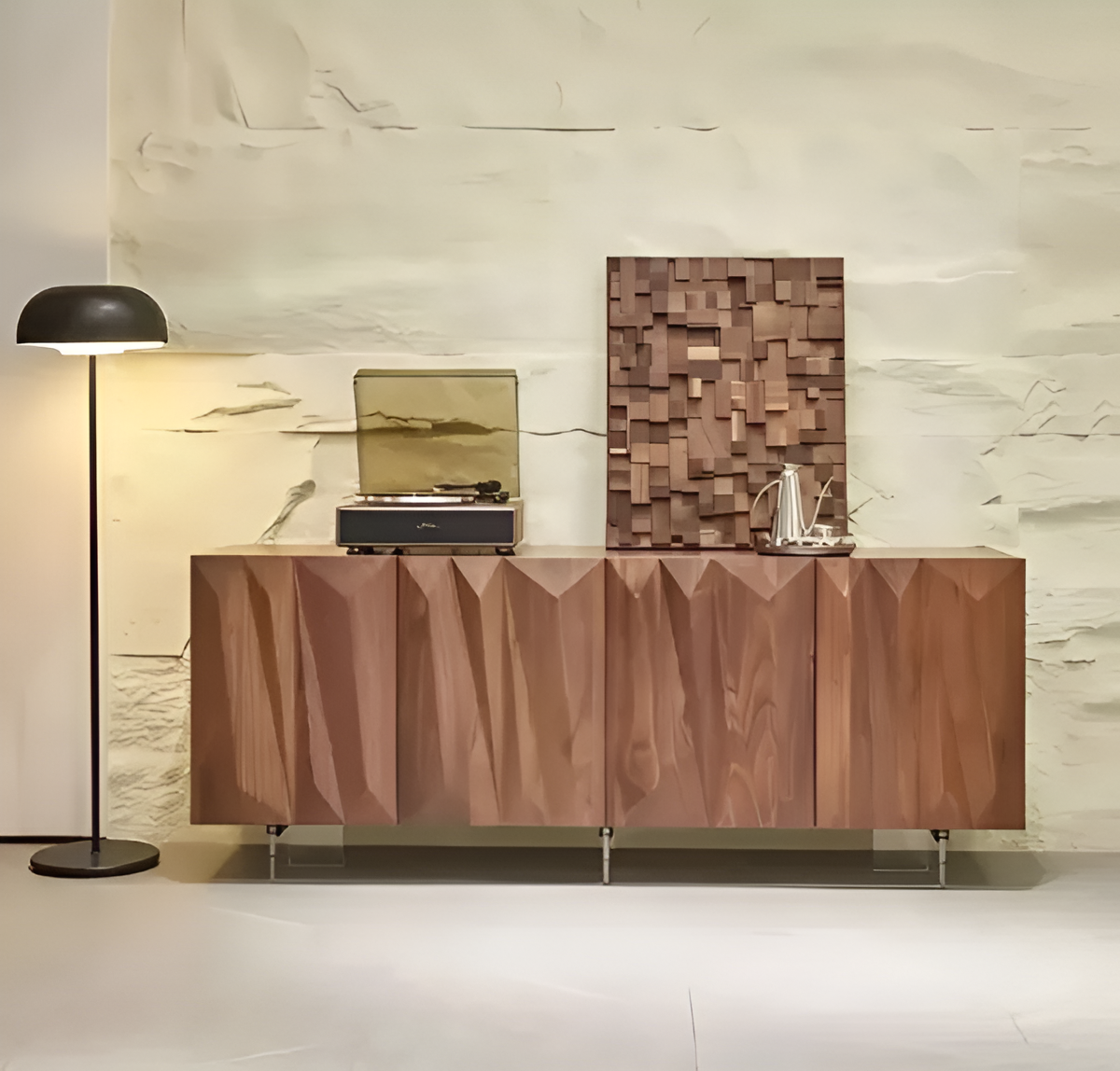 Geometric Design Modern Wooden Buffet Table / Ruchi