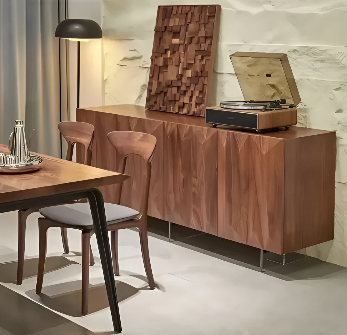 Geometric Design Modern Wooden Buffet Table / Ruchi