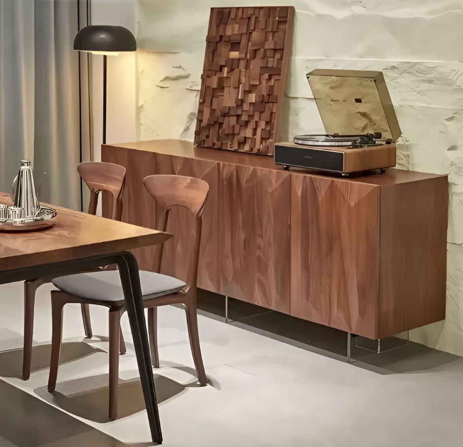 Geometric Design Modern Wooden Buffet Table / Ruchi