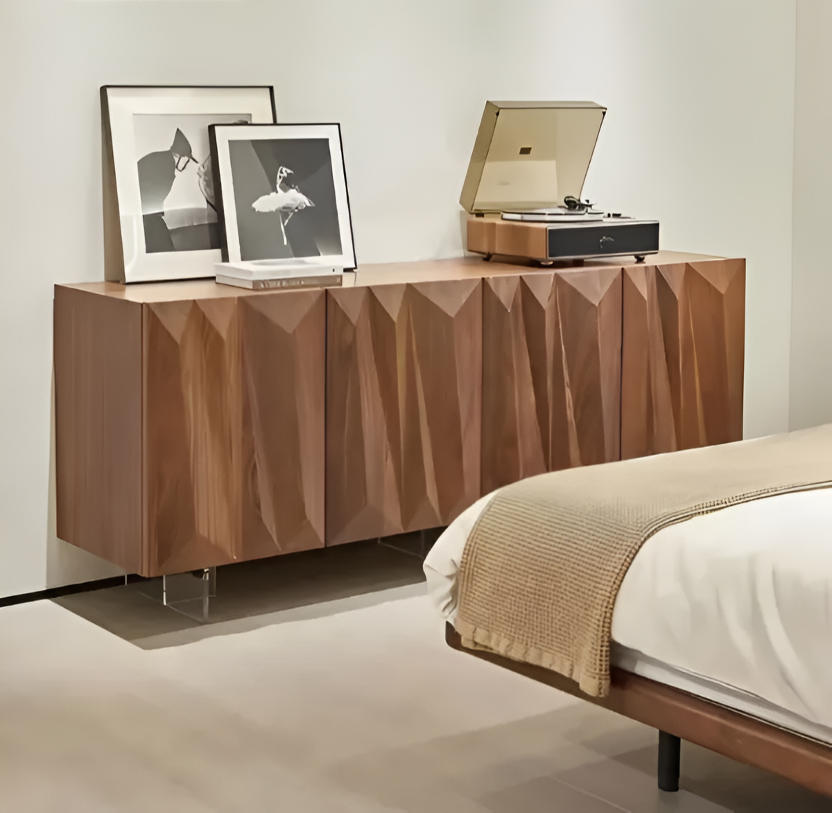 Geometric Design Modern Wooden Buffet Table / Ruchi