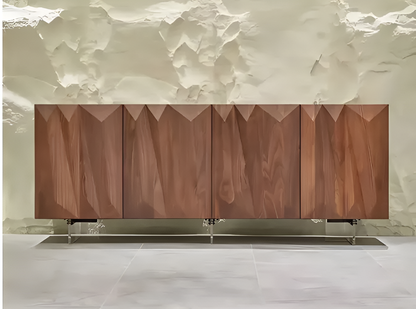 Geometric Design Modern Wooden Buffet Table