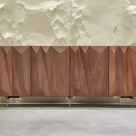 Geometric Design Modern Wooden Buffet Table