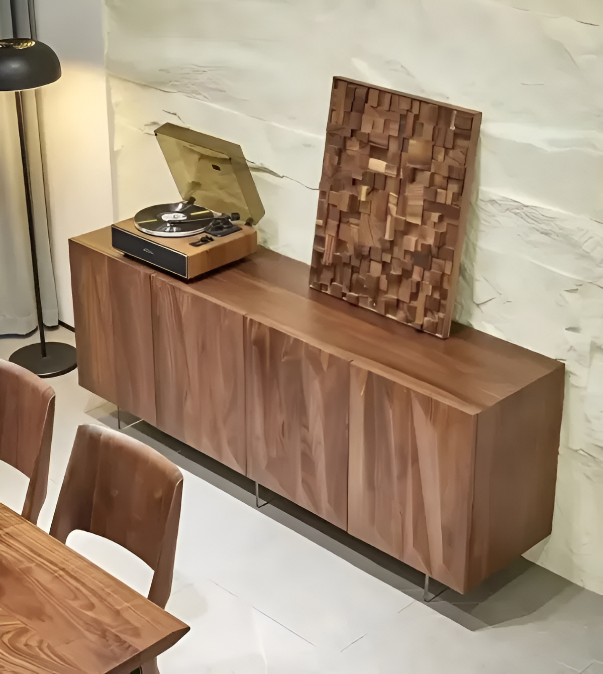 Geometric Design Modern Wooden Buffet Table / Ruchi