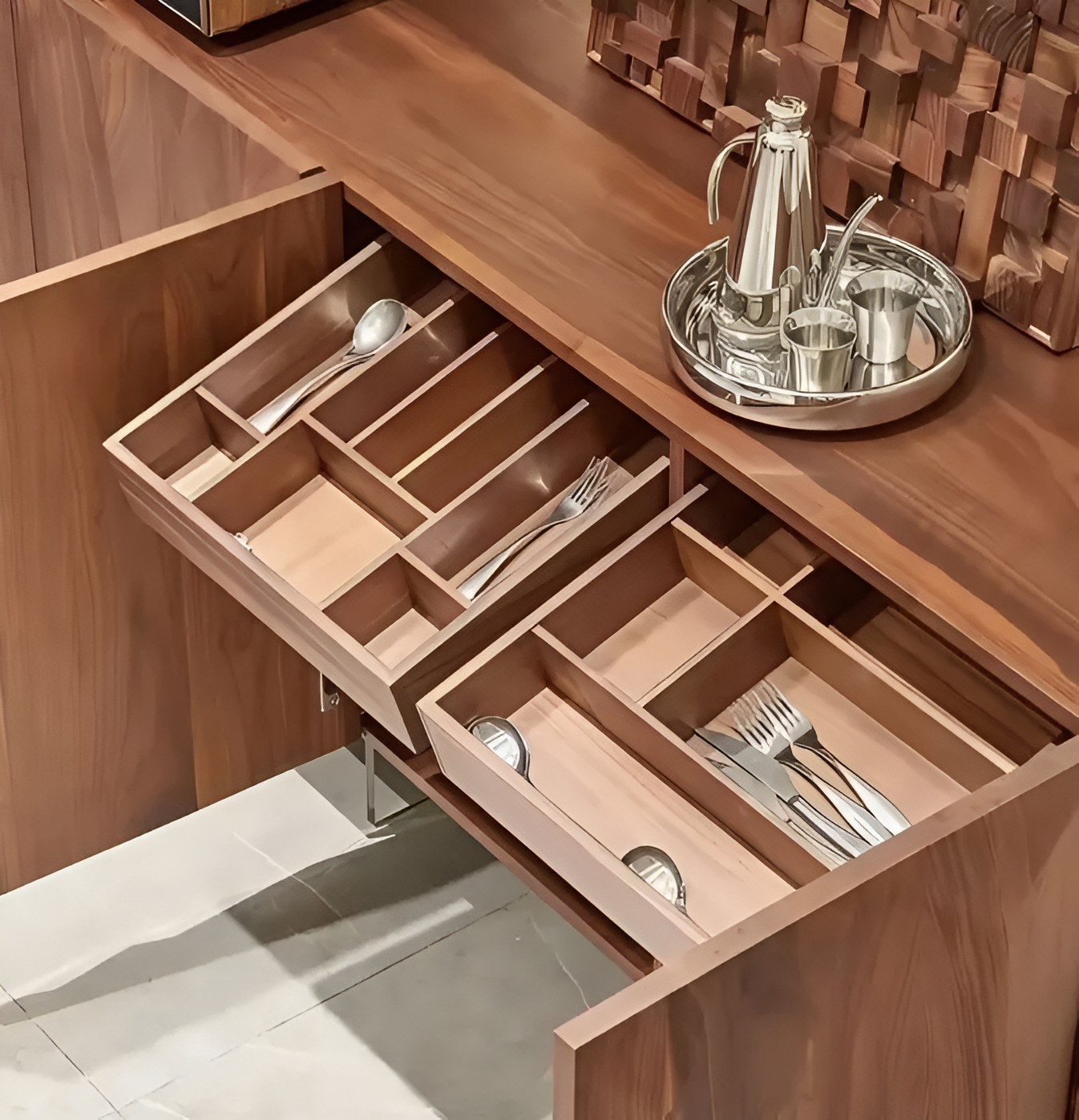 Geometric Design Modern Wooden Buffet Table / Ruchi