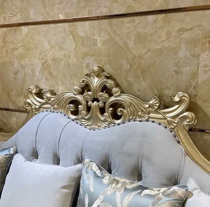 4 Piece Velvet Upholstered European Sofa Set / Ruchi