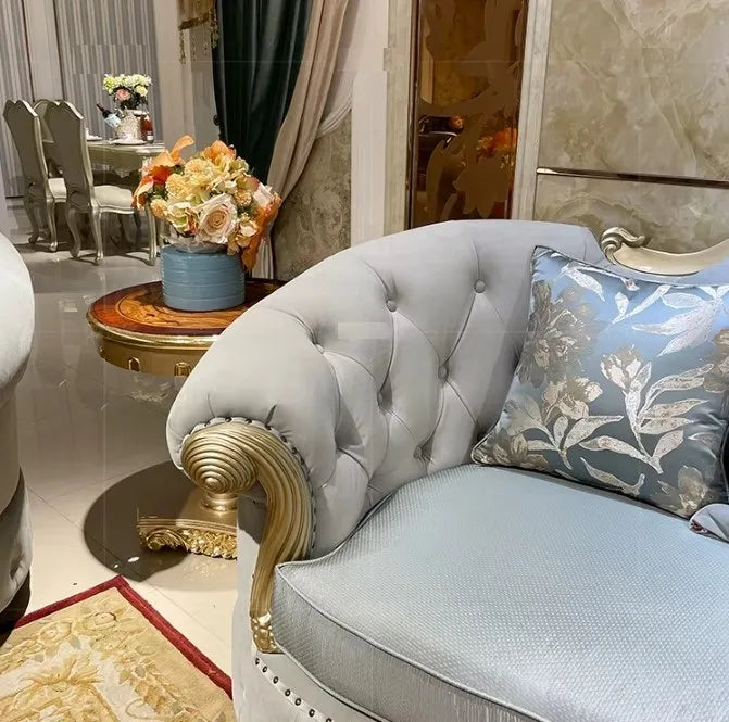 4 Piece Velvet Upholstered European Sofa Set / Ruchi