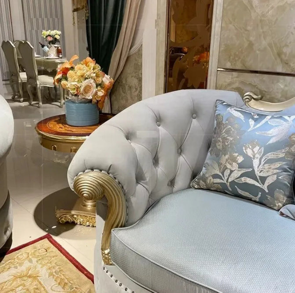 4 Piece Velvet Upholstered European Sofa Set / Ruchi