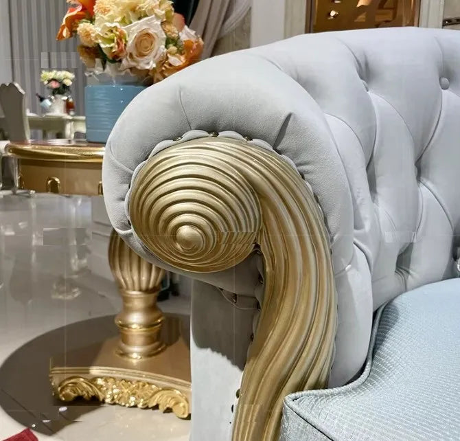 4 Piece Velvet Upholstered European Sofa Set