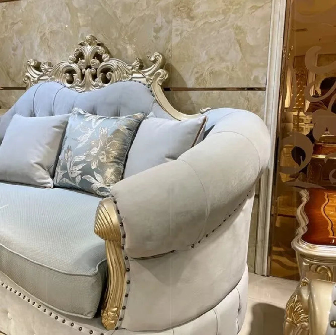 4 Piece Velvet Upholstered European Sofa Set