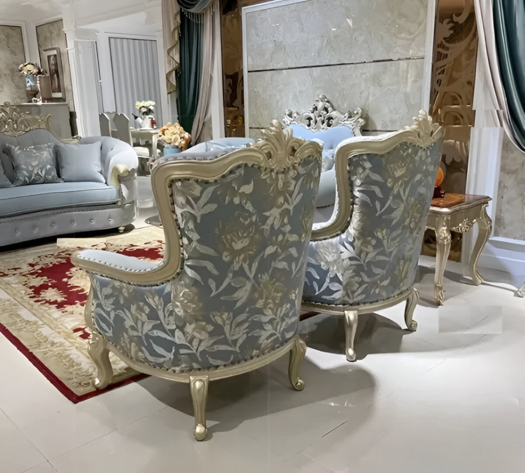 4 Piece Velvet Upholstered European Sofa Set / Ruchi