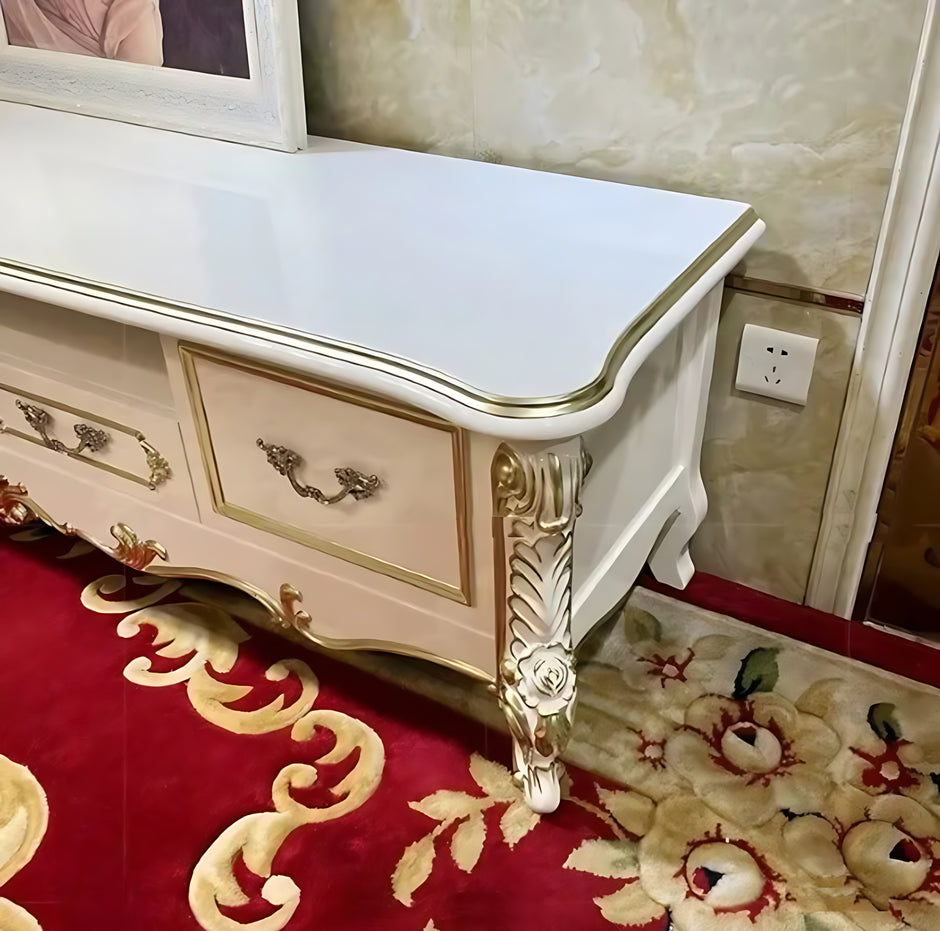 Traditional European Wooden TV Stand