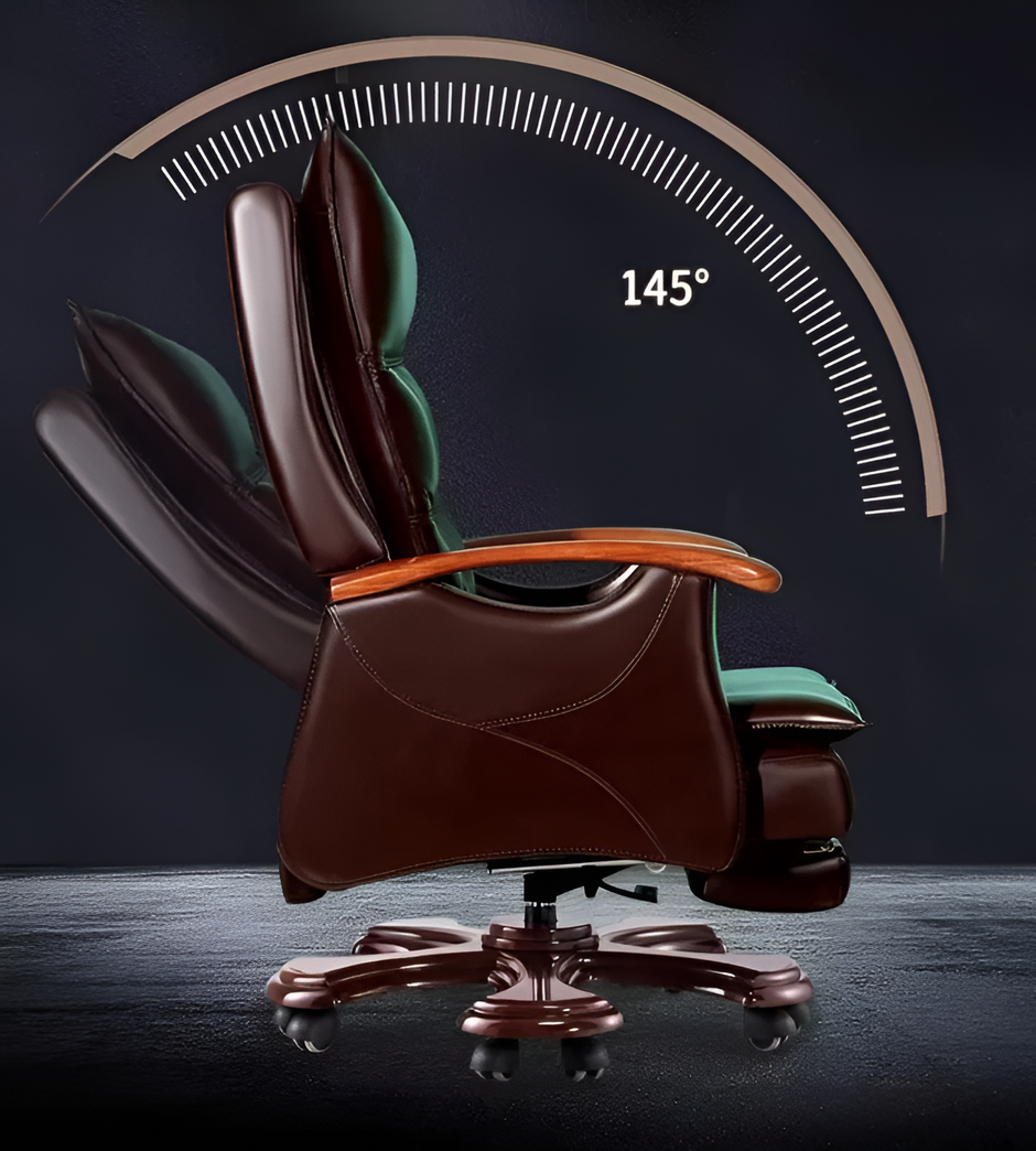Modern Reclining Leather Office Chair With Footrest / Ruchi