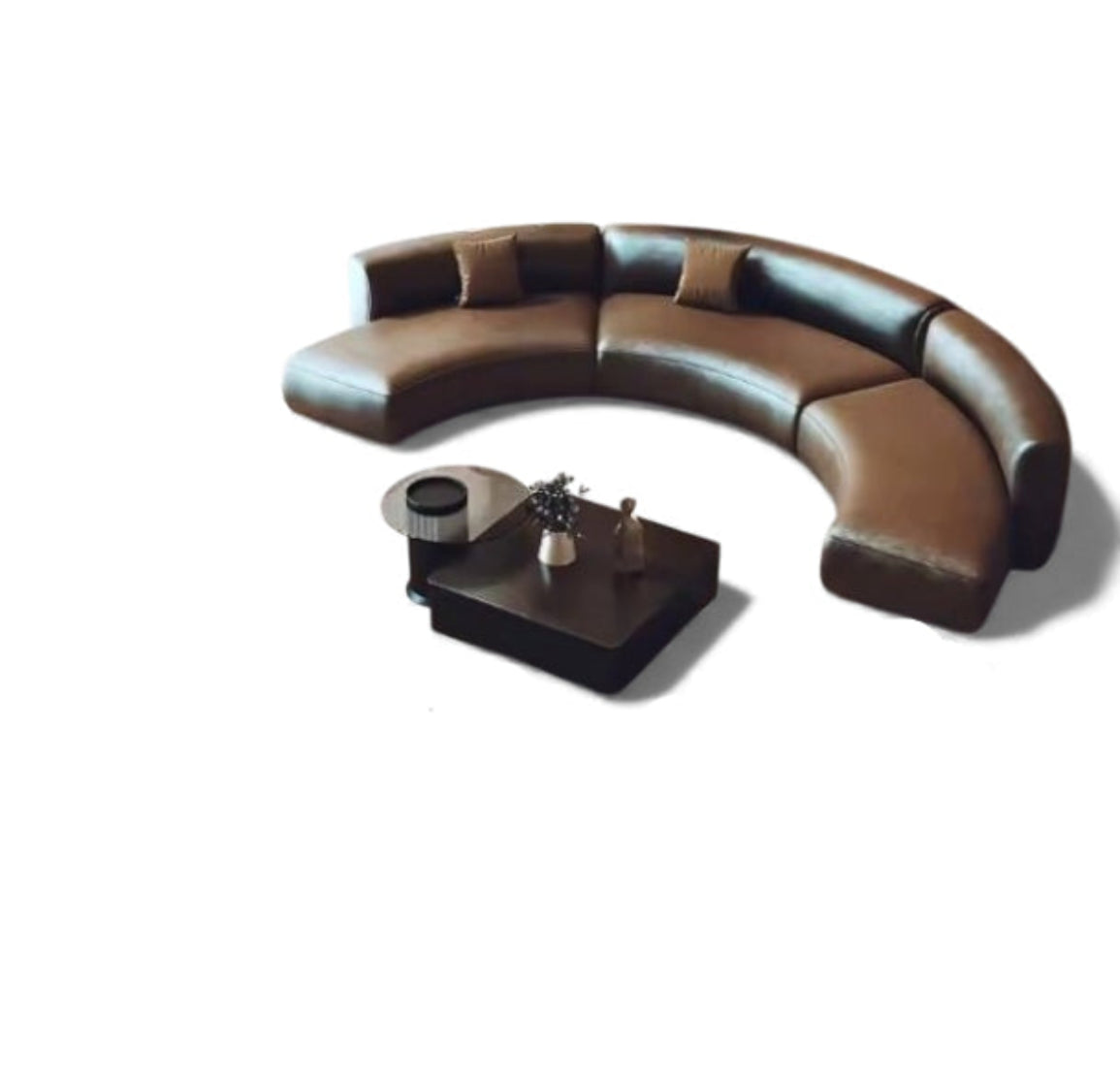 Semi Circular Sectional Leather Sofa / Ruchi