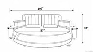 Multifunctional Leather Round Bed With LED Lights / Ruchi