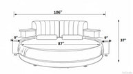 Multifunctional Leather Round Bed With LED Lights