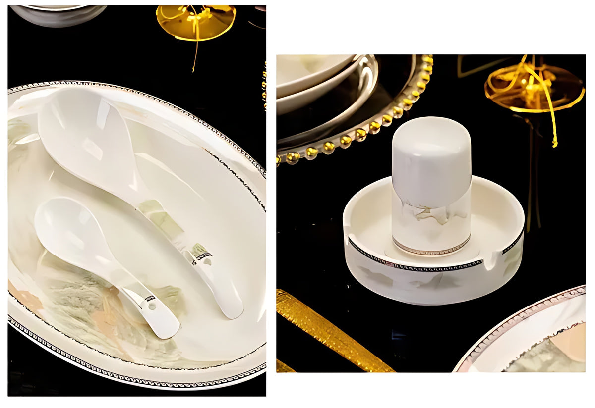 Mountains and Mist Parttern 60Pcs Ceramic Dinnerware Set / Ruchi 