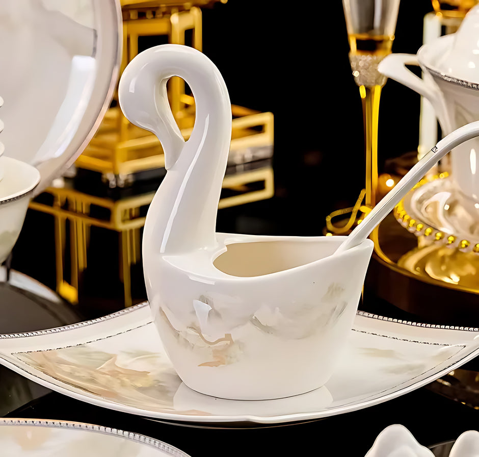 Mountains and Mist Parttern 60Pcs Ceramic Dinnerware Set / Ruchi 