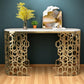 Luxurious Contemporary Metal Console Table With Marble Top