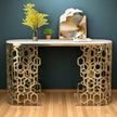 Luxurious Contemporary Metal Console Table With Marble Top