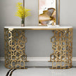 Luxurious Contemporary Metal Console Table With Marble Top / Ruchi