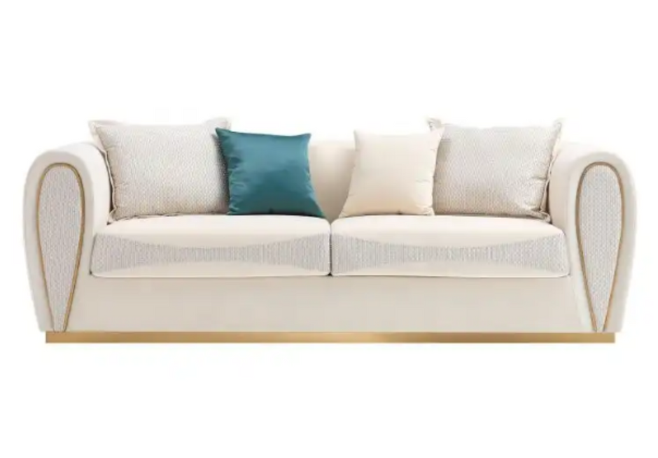 Post Modern 3 Pieces Fabric Upholstered Sofa Set / Ruchi