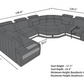 U-shaped LED Leather Sectional Sofa /Ruchi