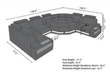 U-shaped LED Leather Sectional Sofa /Ruchi