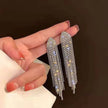 Long Tassel Waterdrop Rhinestone Metal Earrings / Ruchi