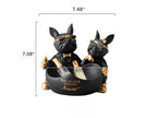 Lovely Couple Bulldog Resin Statue With Bowl / Ruchi