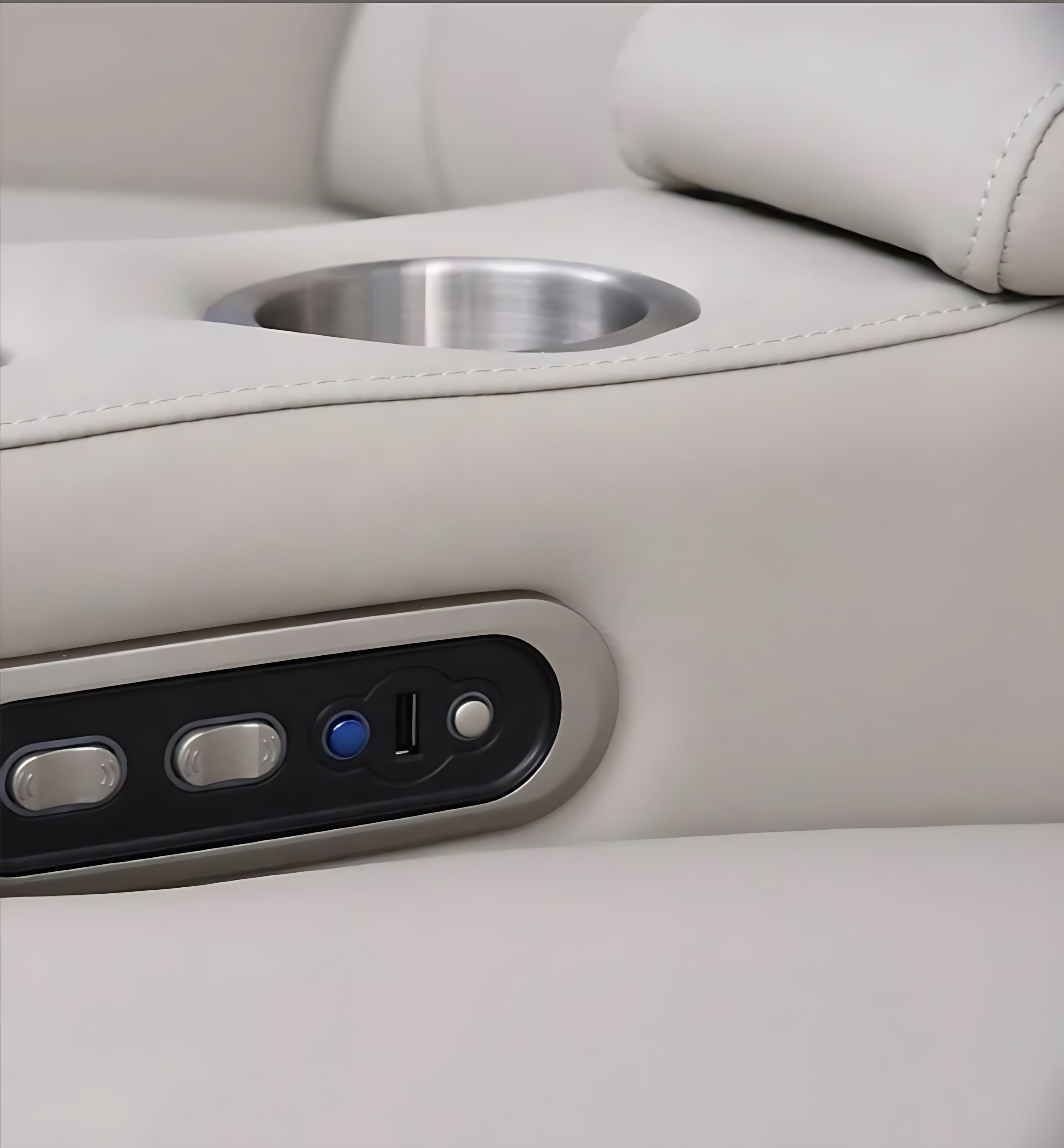 Multifunctional Theater LED Leather Power Recliner Sofa / Ruchi